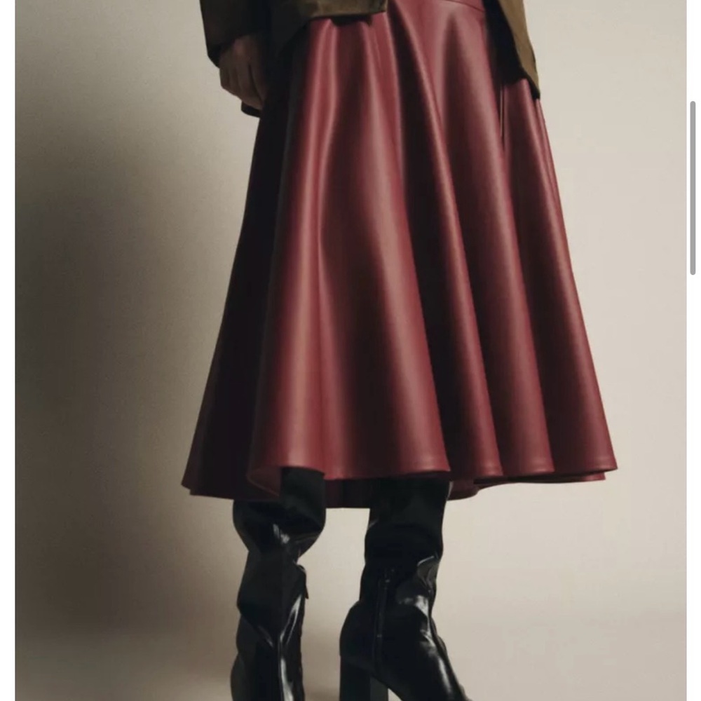 FAUX LEATHER MIDI SKIRT ZW COLLECTION